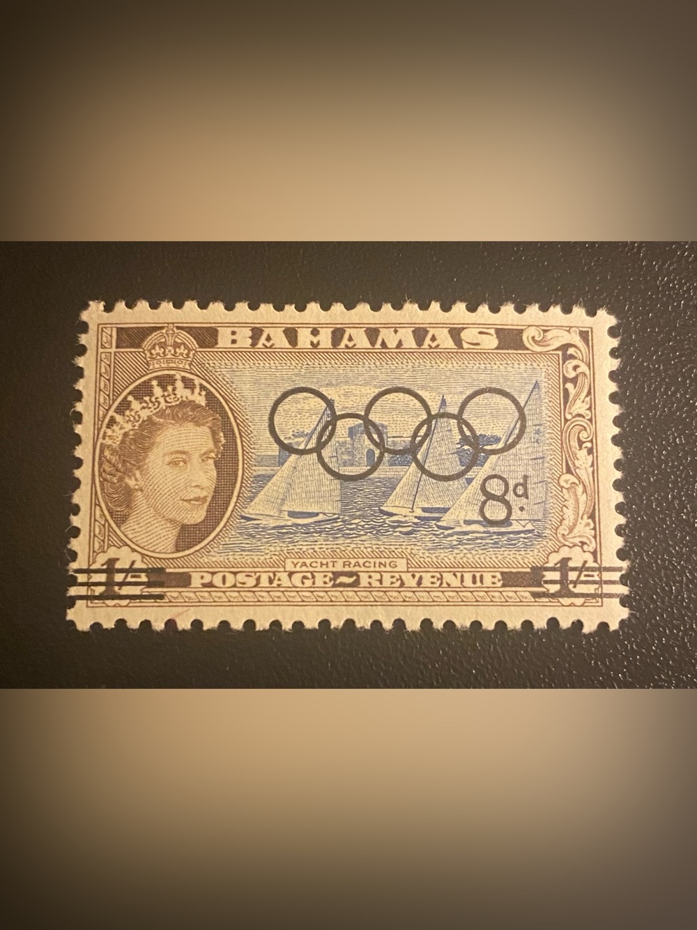 Bahamas Vintage Yacht Racing Postage Stamp - Blue & Cream